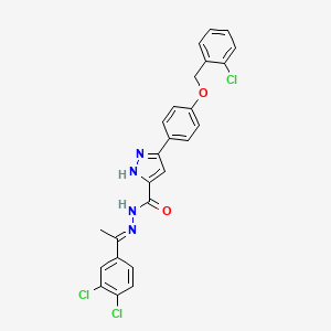 3-{4-[(2-chlorobenzyl)oxy]phenyl}-N'-[(E)-1-(3,4-dichlorophenyl)ethylidene]-1H-pyrazole-5-carbohydrazide