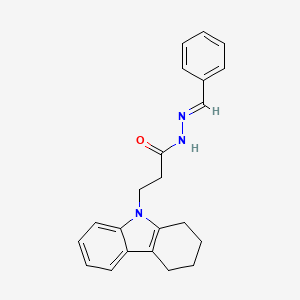 molecular formula C22H23N3O B12019404 N'-[(E)-phenylmethylidene]-3-(1,2,3,4-tetrahydro-9H-carbazol-9-yl)propanehydrazide 