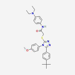 molecular formula C31H37N5O2S B12019453 2-{[5-(4-tert-butylphenyl)-4-(4-methoxyphenyl)-4H-1,2,4-triazol-3-yl]sulfanyl}-N-[4-(diethylamino)phenyl]acetamide CAS No. 618432-15-8