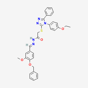 N'-{(E)-[4-(benzyloxy)-3-methoxyphenyl]methylidene}-2-{[4-(4-ethoxyphenyl)-5-phenyl-4H-1,2,4-triazol-3-yl]sulfanyl}acetohydrazide