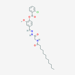 4-(2-((Dodecanoylamino)acetyl)carbohydrazonoyl)-2-methoxyphenyl 2-chlorobenzoate