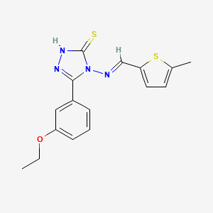 3-(3-Ethoxyphenyl)-4-(((5-methylthiophen-2-yl)methylene)amino)-1H-1,2,4-triazole-5(4H)-thione