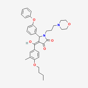 molecular formula C35H40N2O6 B12019535 4-(4-butoxy-3-methylbenzoyl)-3-hydroxy-1-[3-(4-morpholinyl)propyl]-5-(3-phenoxyphenyl)-1,5-dihydro-2H-pyrrol-2-one 