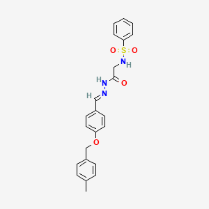 molecular formula C23H23N3O4S B12019556 N-(2-(2-(4-((4-ME-Benzyl)oxy)benzylidene)hydrazino)2-oxoethyl)benzenesulfonamide CAS No. 767302-40-9