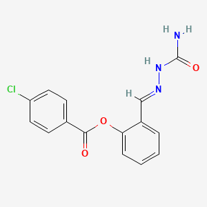 molecular formula C15H12ClN3O3 B12019599 2-(2-(Aminocarbonyl)carbohydrazonoyl)phenyl 4-chlorobenzoate CAS No. 769142-81-6