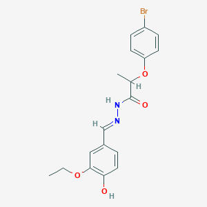 2-(4-bromophenoxy)-N-[(E)-(3-ethoxy-4-hydroxyphenyl)methylideneamino]propanamide