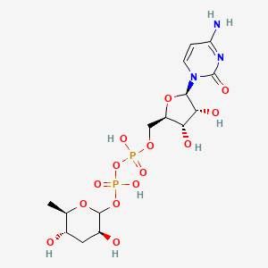 molecular formula C15H25N3O14P2 B1201963 CDP-3,6-dideoxy-D-mannose 