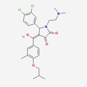 molecular formula C26H30Cl2N2O4 B12019648 5-(3,4-Dichlorophenyl)-1-[2-(dimethylamino)ethyl]-3-hydroxy-4-(4-isobutoxy-3-methylbenzoyl)-1,5-dihydro-2H-pyrrol-2-one 