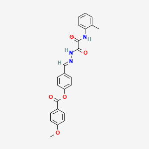 molecular formula C24H21N3O5 B12019673 4-(2-(Oxo(2-toluidino)acetyl)carbohydrazonoyl)phenyl 4-methoxybenzoate CAS No. 767339-18-4