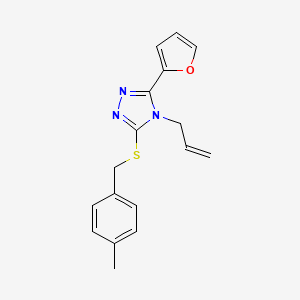 molecular formula C17H17N3OS B12019683 4-Allyl-3-(2-furyl)-5-((4-methylbenzyl)thio)-4H-1,2,4-triazole CAS No. 573709-38-3