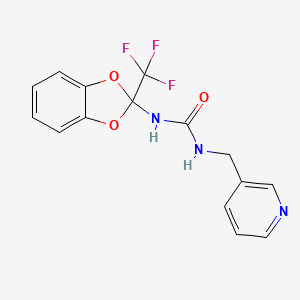 molecular formula C15H12F3N3O3 B1201974 1-(3-吡啶基甲基)-3-[2-(三氟甲基)-1,3-苯并二氧杂环-2-基]脲 