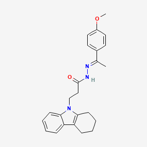 N-[(E)-1-(4-methoxyphenyl)ethylideneamino]-3-(1,2,3,4-tetrahydrocarbazol-9-yl)propanamide