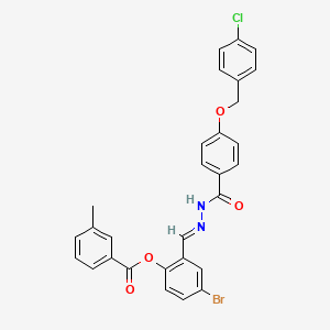 [4-bromo-2-[(E)-[[4-[(4-chlorophenyl)methoxy]benzoyl]hydrazinylidene]methyl]phenyl] 3-methylbenzoate