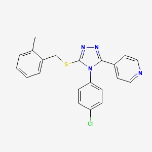 4-(4-Chlorophenyl)-3-[(2-methylphenyl)methylthio]-5-(4-pyridyl)-1,2,4-triazole