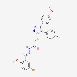 N'-[(E)-(5-bromo-2-hydroxyphenyl)methylidene]-2-{[5-(4-methoxyphenyl)-4-(4-methylphenyl)-4H-1,2,4-triazol-3-yl]sulfanyl}acetohydrazide