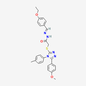 N'-[(E)-(4-ethoxyphenyl)methylidene]-2-{[5-(4-methoxyphenyl)-4-(4-methylphenyl)-4H-1,2,4-triazol-3-yl]sulfanyl}acetohydrazide