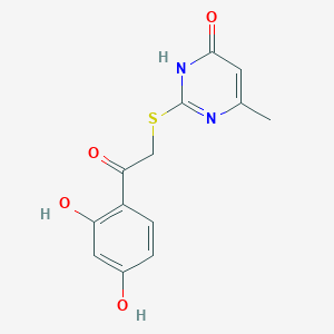 molecular formula C13H12N2O4S B12019951 2-((2-(2,4-Dihydroxyphenyl)-2-oxoethyl)thio)-6-methyl-4(1H)-pyrimidinone CAS No. 401819-97-4