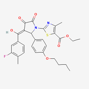 ethyl 2-{2-(4-butoxyphenyl)-3-[(3-fluoro-4-methylphenyl)carbonyl]-4-hydroxy-5-oxo-2,5-dihydro-1H-pyrrol-1-yl}-4-methyl-1,3-thiazole-5-carboxylate