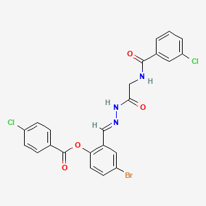 4-BR-2-(2-(((3-Chlorobenzoyl)amino)AC)carbohydrazonoyl)phenyl 4-chlorobenzoate