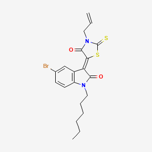 (3Z)-3-(3-Allyl-4-oxo-2-thioxo-1,3-thiazolidin-5-ylidene)-5-bromo-1-hexyl-1,3-dihydro-2H-indol-2-one