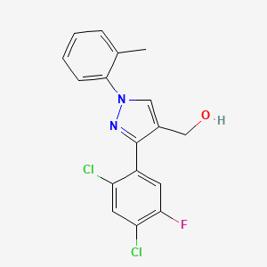 molecular formula C17H13Cl2FN2O B12020021 (3-(2,4-Dichloro-5-fluorophenyl)-1-O-tolyl-1H-pyrazol-4-YL)methanol CAS No. 618441-85-3