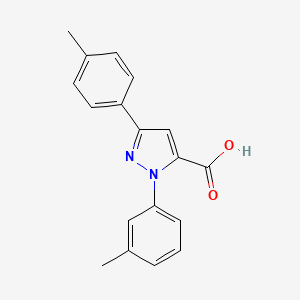 molecular formula C18H16N2O2 B12020088 1-M-Tolyl-3-P-tolyl-1H-pyrazole-5-carboxylic acid CAS No. 618102-20-8