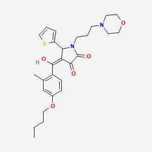 molecular formula C27H34N2O5S B12020096 (4E)-4-[(4-butoxy-2-methylphenyl)(hydroxy)methylidene]-1-[3-(morpholin-4-yl)propyl]-5-(thiophen-2-yl)pyrrolidine-2,3-dione 