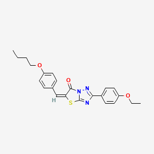 molecular formula C23H23N3O3S B12020125 (5E)-5-(4-butoxybenzylidene)-2-(4-ethoxyphenyl)[1,3]thiazolo[3,2-b][1,2,4]triazol-6(5H)-one CAS No. 606954-99-8