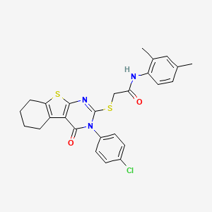 2-{[3-(4-chlorophenyl)-4-oxo-3,4,5,6,7,8-hexahydro[1]benzothieno[2,3-d]pyrimidin-2-yl]sulfanyl}-N-(2,4-dimethylphenyl)acetamide