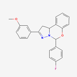 molecular formula C23H19FN2O2 B12020150 5-(4-Fluorophenyl)-2-(3-methoxyphenyl)-1,10b-dihydropyrazolo[1,5-c][1,3]benzoxazine 