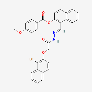 molecular formula C31H23BrN2O5 B12020157 1-(2-(((1-BR-2-Naphthyl)oxy)AC)carbohydrazonoyl)-2-naphthyl 4-methoxybenzoate CAS No. 764696-60-8