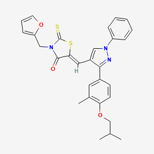 (5Z)-3-(2-furylmethyl)-5-{[3-(4-isobutoxy-3-methylphenyl)-1-phenyl-1H-pyrazol-4-yl]methylene}-2-thioxo-1,3-thiazolidin-4-one