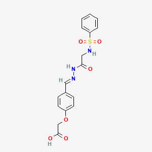 (4-(2-(((Phenylsulfonyl)amino)acetyl)carbohydrazonoyl)phenoxy)acetic acid