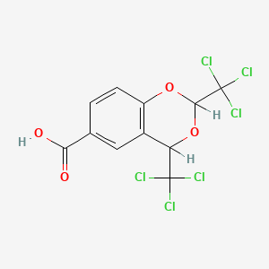 molecular formula C11H6Cl6O4 B1202022 2,4-Bis(trichloromethyl)-benzo(1,3)dioxin-6-carboxylic acid CAS No. 61720-31-8