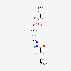 4-(2-(Anilino(oxo)acetyl)carbohydrazonoyl)-2-methoxyphenyl 3-phenylacrylate