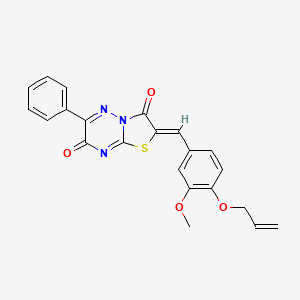 molecular formula C22H17N3O4S B12020377 (2Z)-2-[4-(allyloxy)-3-methoxybenzylidene]-6-phenyl-7H-[1,3]thiazolo[3,2-b][1,2,4]triazine-3,7(2H)-dione 