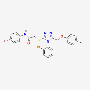 2-({4-(2-Bromophenyl)-5-[(4-methylphenoxy)methyl]-4H-1,2,4-triazol-3-YL}sulfanyl)-N-(4-fluorophenyl)acetamide