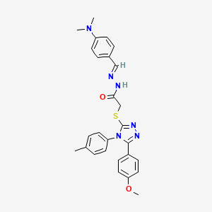 N'-{(E)-[4-(dimethylamino)phenyl]methylidene}-2-{[5-(4-methoxyphenyl)-4-(4-methylphenyl)-4H-1,2,4-triazol-3-yl]sulfanyl}acetohydrazide