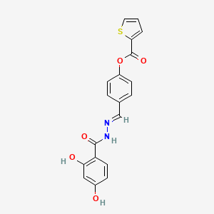 molecular formula C19H14N2O5S B12020494 4-(2-(2,4-Dihydroxybenzoyl)carbohydrazonoyl)phenyl 2-thiophenecarboxylate CAS No. 478635-96-0