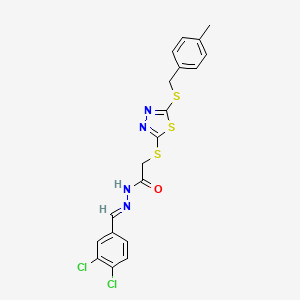 N'-[(E)-(3,4-dichlorophenyl)methylidene]-2-({5-[(4-methylbenzyl)sulfanyl]-1,3,4-thiadiazol-2-yl}sulfanyl)acetohydrazide