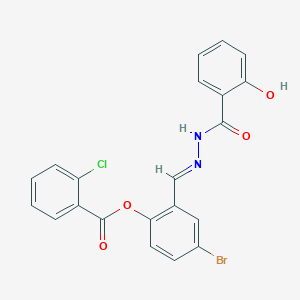 4-Bromo-2-(2-(2-hydroxybenzoyl)carbohydrazonoyl)phenyl 2-chlorobenzoate