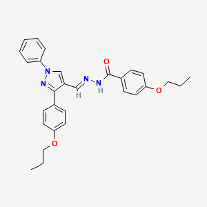 N'-((1-Phenyl-3-(4-propoxyphenyl)-1H-pyrazol-4-yl)methylene)-4-propoxybenzohydrazide