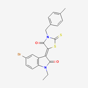 (3Z)-5-bromo-1-ethyl-3-[3-(4-methylbenzyl)-4-oxo-2-thioxo-1,3-thiazolidin-5-ylidene]-1,3-dihydro-2H-indol-2-one