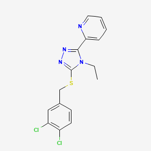 molecular formula C16H14Cl2N4S B12020563 2-(5-((3,4-Dichlorobenzyl)thio)-4-ethyl-4H-1,2,4-triazol-3-yl)pyridine CAS No. 618414-77-0