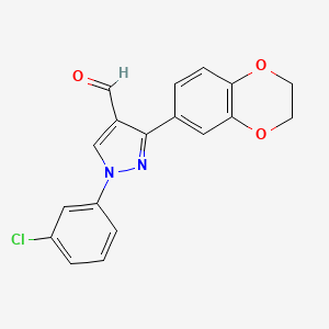 1-(3-Chlorophenyl)-3-(2,3-dihydrobenzo[B][1,4]dioxin-6-YL)-1H-pyrazole-4-carbaldehyde