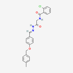 molecular formula C24H22ClN3O3 B12020577 2-CL-N-(2-(2-(4-((4-Methylbenzyl)oxy)benzylidene)hydrazino)-2-oxoethyl)benzamide CAS No. 528533-52-0