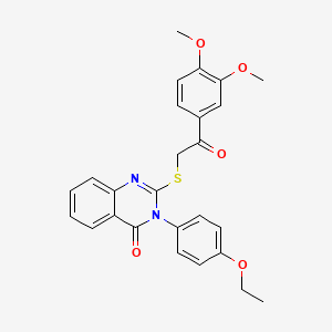 molecular formula C26H24N2O5S B12020596 2-{[2-(3,4-dimethoxyphenyl)-2-oxoethyl]sulfanyl}-3-(4-ethoxyphenyl)-4(3H)-quinazolinone 