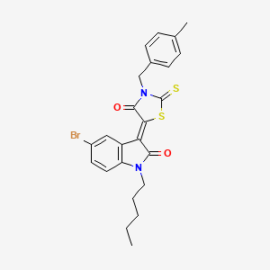 (3Z)-5-bromo-3-[3-(4-methylbenzyl)-4-oxo-2-thioxo-1,3-thiazolidin-5-ylidene]-1-pentyl-1,3-dihydro-2H-indol-2-one