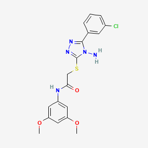 molecular formula C18H18ClN5O3S B12020629 2-{[4-amino-5-(3-chlorophenyl)-4H-1,2,4-triazol-3-yl]sulfanyl}-N-(3,5-dimethoxyphenyl)acetamide 