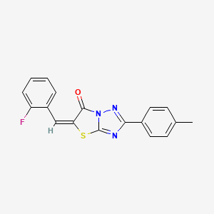 (5E)-5-(2-fluorobenzylidene)-2-(4-methylphenyl)[1,3]thiazolo[3,2-b][1,2,4]triazol-6(5H)-one